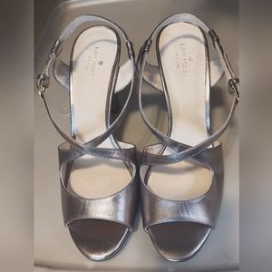 Like new silver sling back sandals